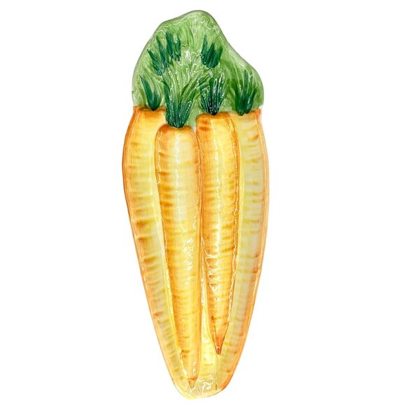 Vintage Italian Majolica Set of 4 Pottery Corn Cob Dishes Plates Holders #8617 - Picture 3 of 10